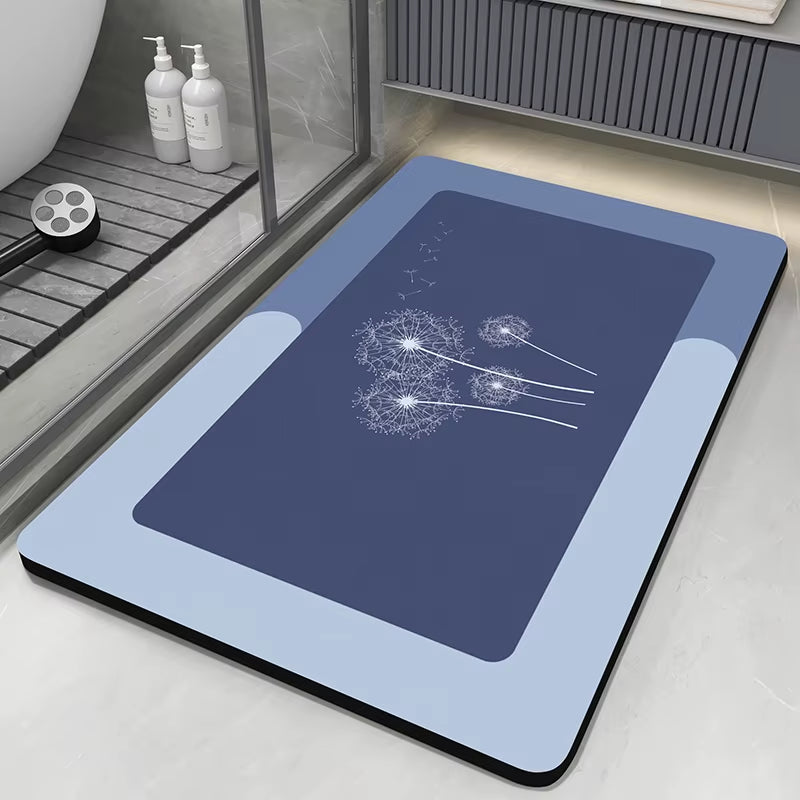 Diatomite Bath Mats Bathroom Absorbent anti Slip Floor Mat Foot Carpet Quick Dry Shower Toilet Rug Doormat Washable