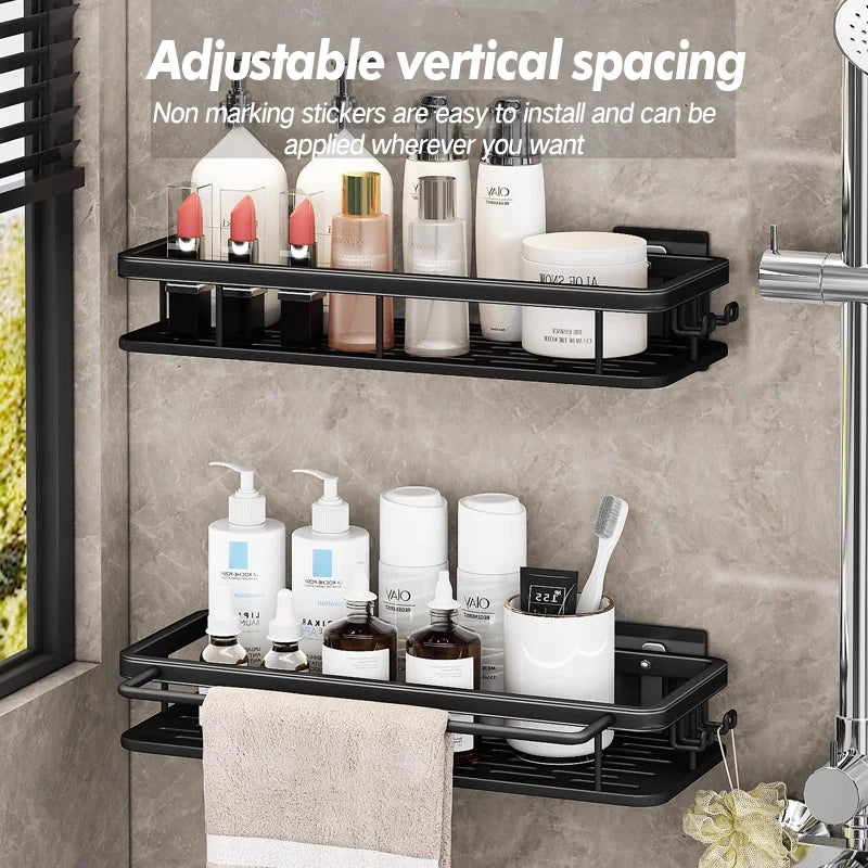 Bathroom Storage Rack Stainless Steel anti Rust Storage Shower Rack Suction Cup Storage Rack Household Storage Appliances