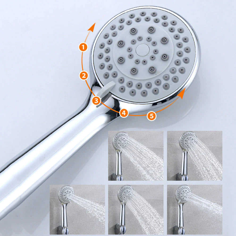 High Pressure Shower Head 5 Settings Handheld Shower Heads Spray with 5 FT Hose