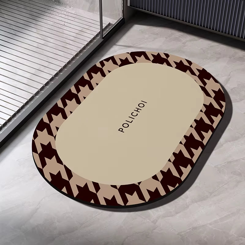 Diatomite Bath Mats Bathroom Absorbent anti Slip Floor Mat Foot Carpet Quick Dry Shower Toilet Rug Doormat Washable