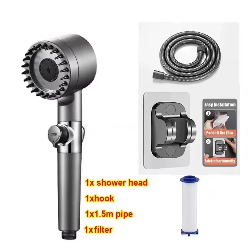 Complete set: shower head, wall holder, hose and filter