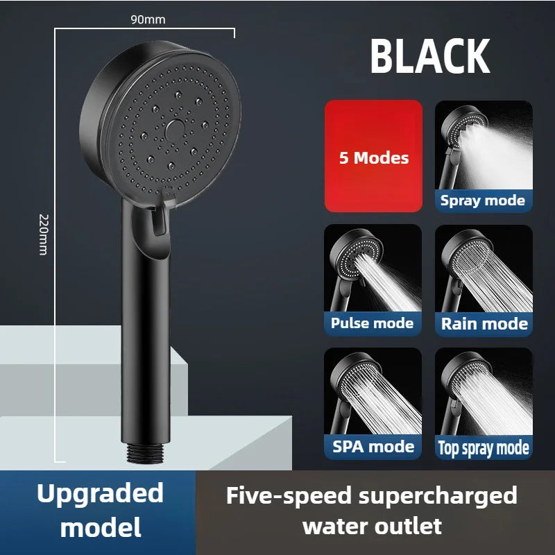 5-Mode High-Pressure Filtered Shower Head