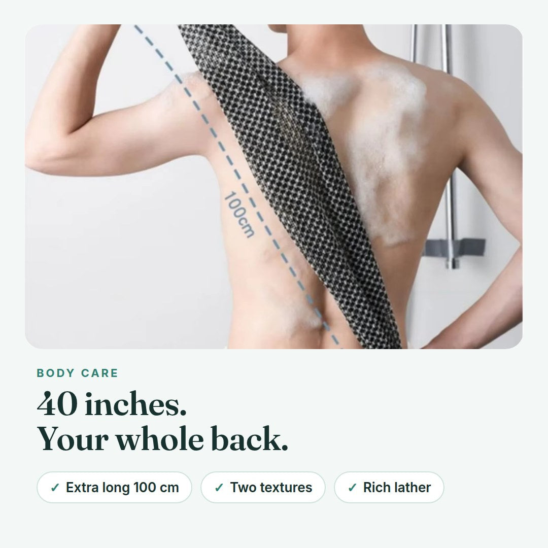Japanese exfoliating back towel — overview